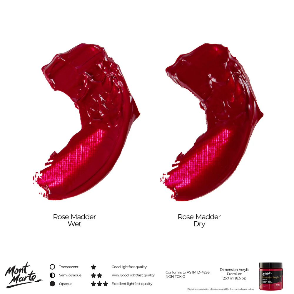 Dimension Acrylic Premium 250ml - Rose Madder - Image 4