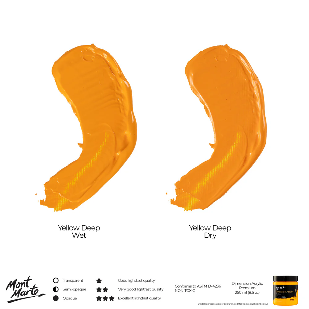 Dimension Acrylic Premium 250ml - Yellow Deep - Image 4