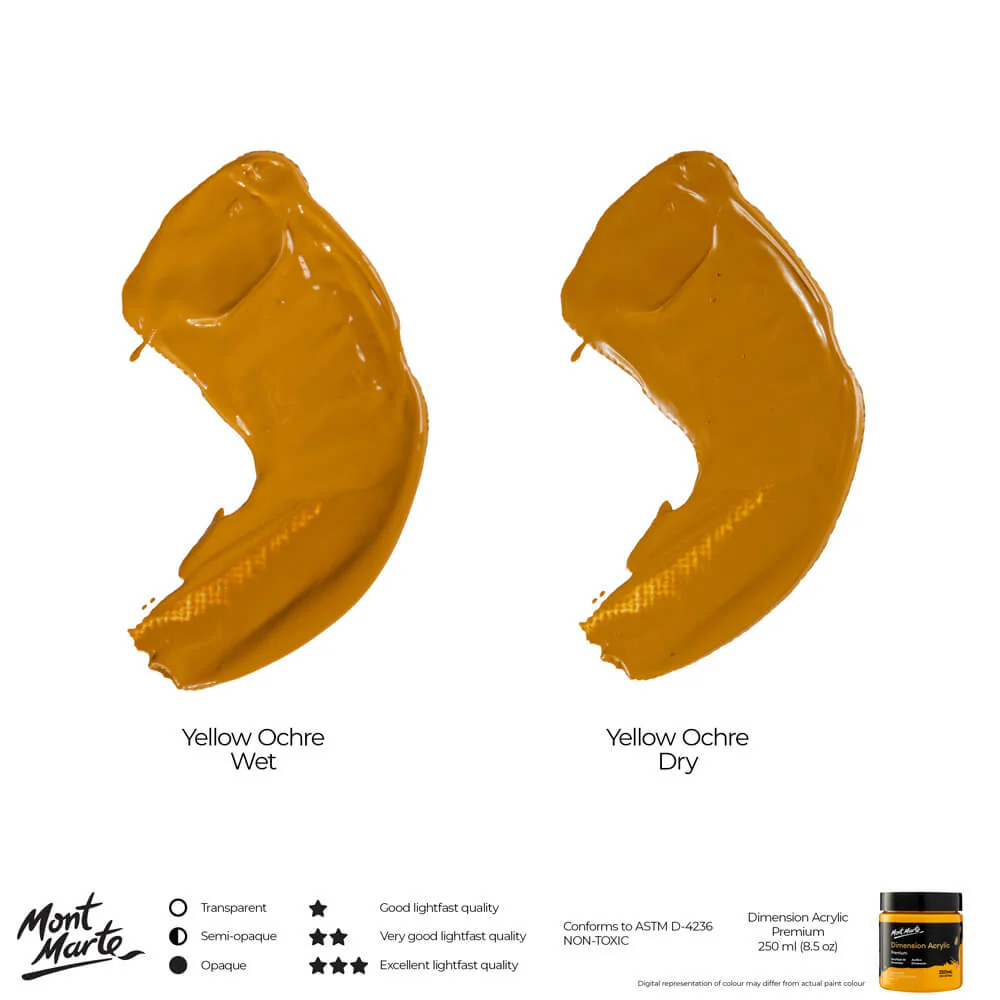 Dimension Acrylic Premium 250ml - Yellow Ochre - Image 4