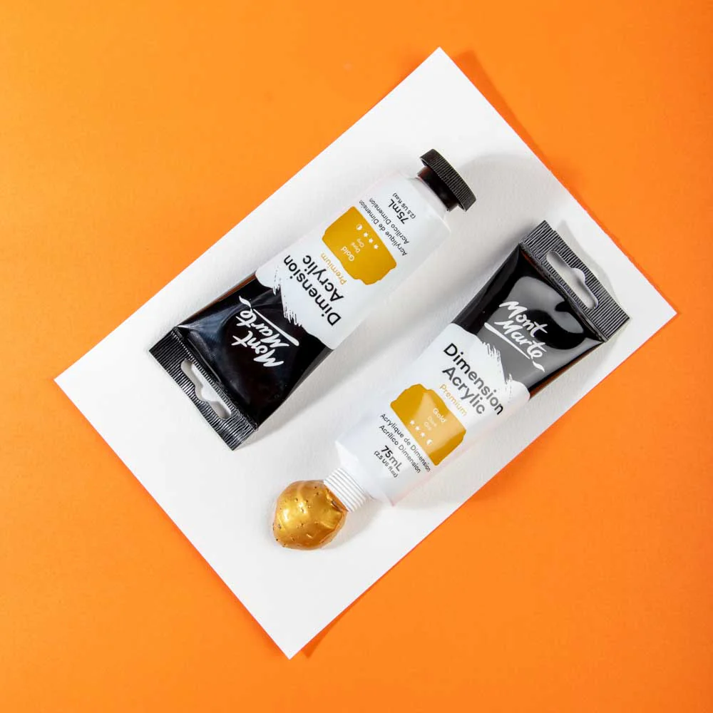 Dimension Acrylic Premium 75ml Tube - Gold - Image 2