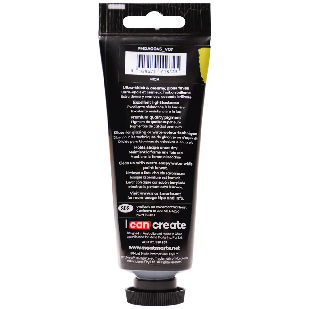 Dimension Acrylic Premium 75ml Tube - Pearl Yellow Mid - Image 2