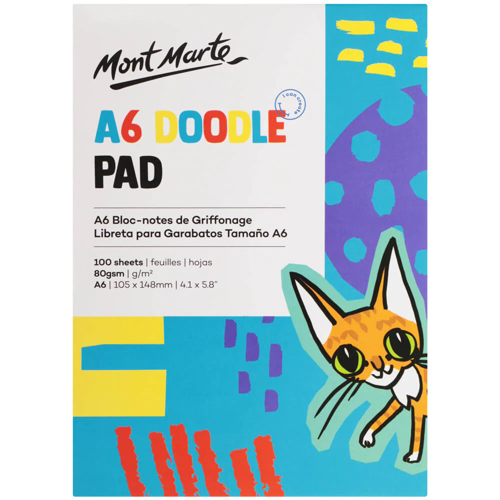 Doodle Pad A6 100 Sheet - Cat