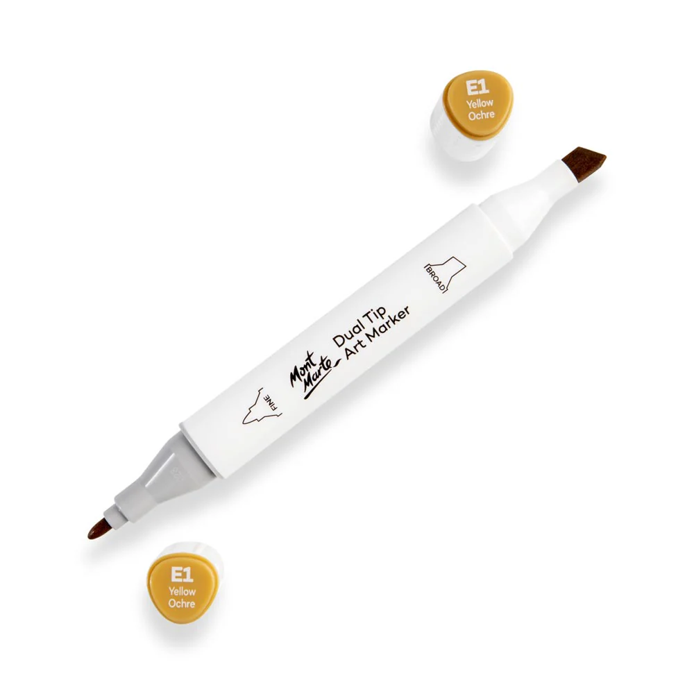 Dual Tip Art Marker Premium - Yellow Ochre E1