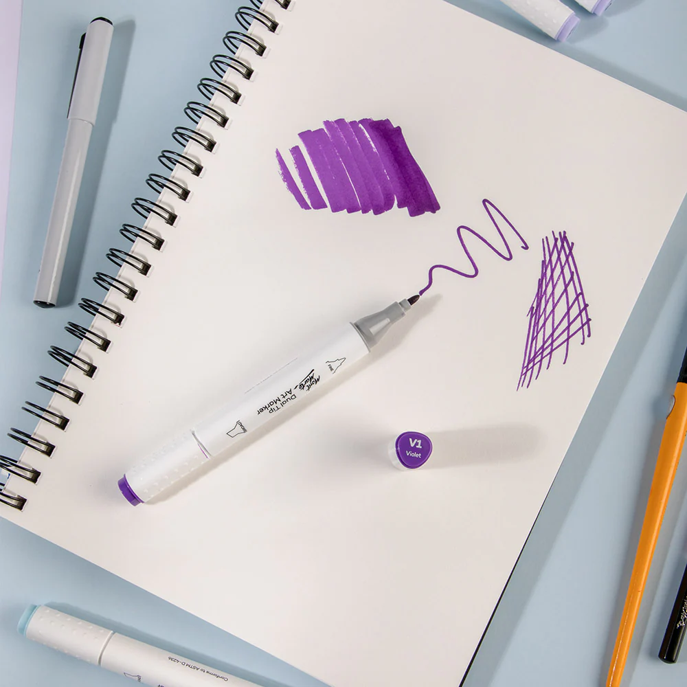 Dual Tip Art Marker Premium - Violet V1 - Image 4