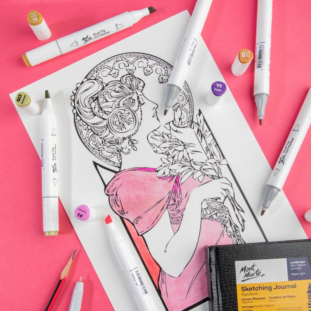 Dual Tip Art Marker Premium - Fuchsia P3 - Image 4