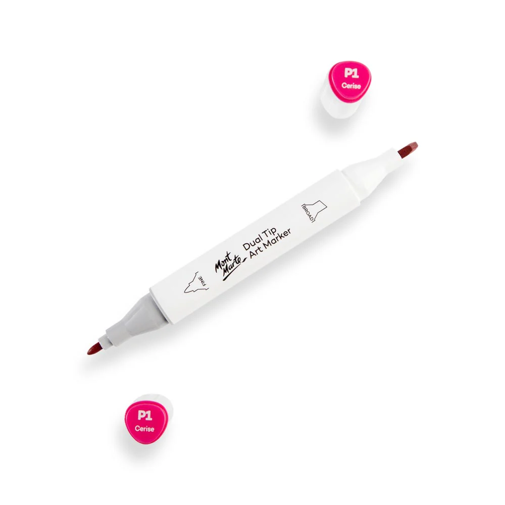 Dual Tip Art Marker Premium - Cerise P1