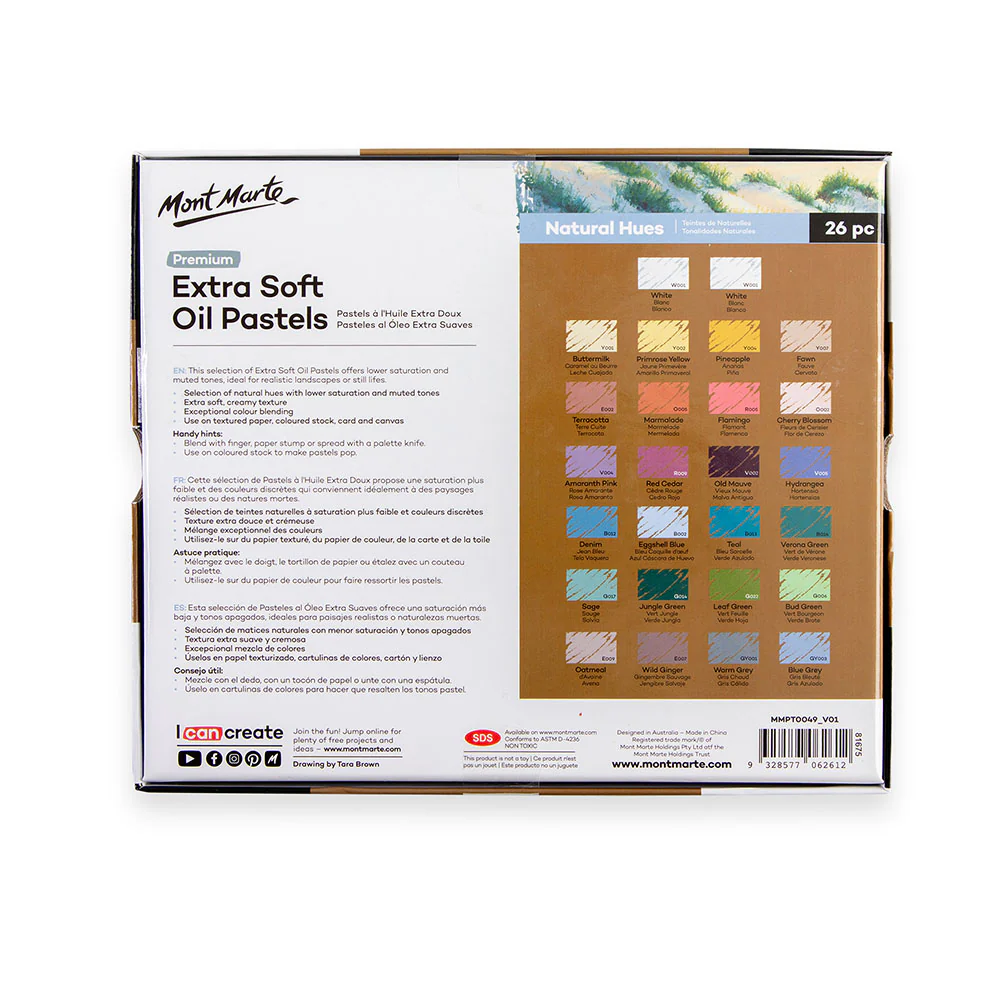 Extra Soft Oil Pastels Natural Hues Premium 26pc - Image 4
