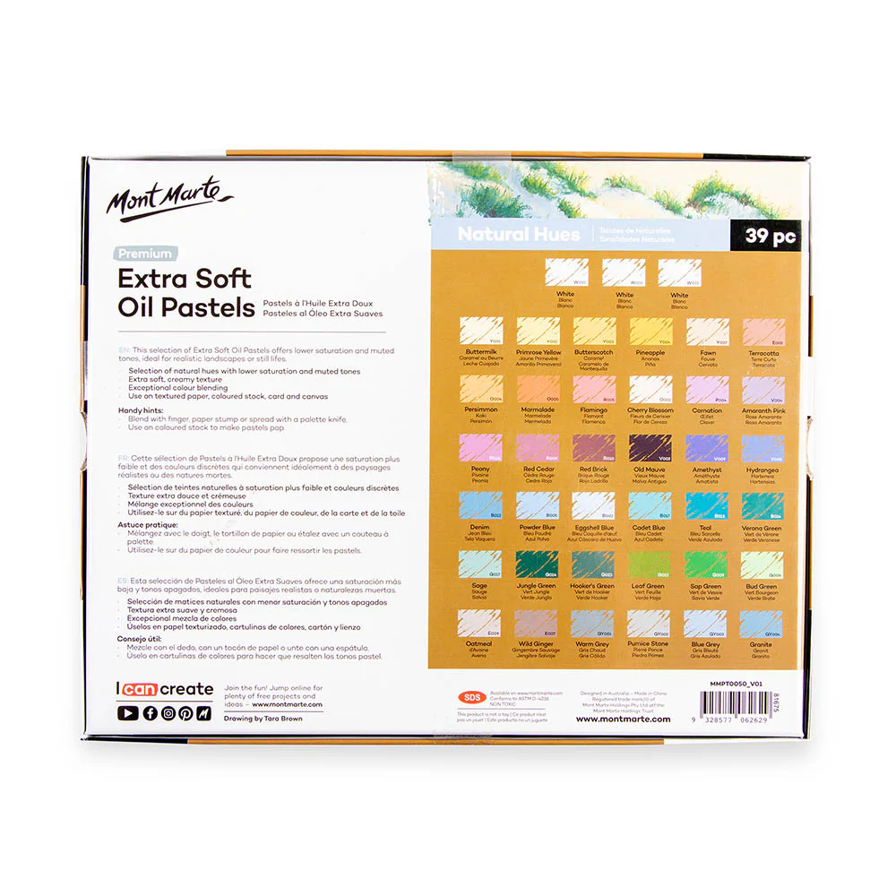 Extra Soft Oil Pastels Natural Hues Premium 39pc - Image 4