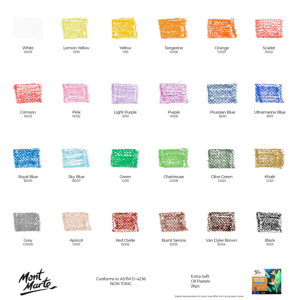 Extra Soft Oil Pastels Vibrant Hues Premium 26pc - Image 11