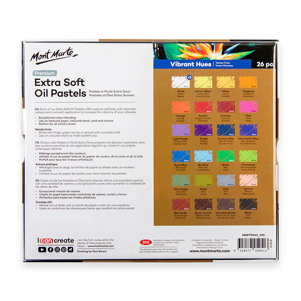 Extra Soft Oil Pastels Vibrant Hues Premium 26pc - Image 4