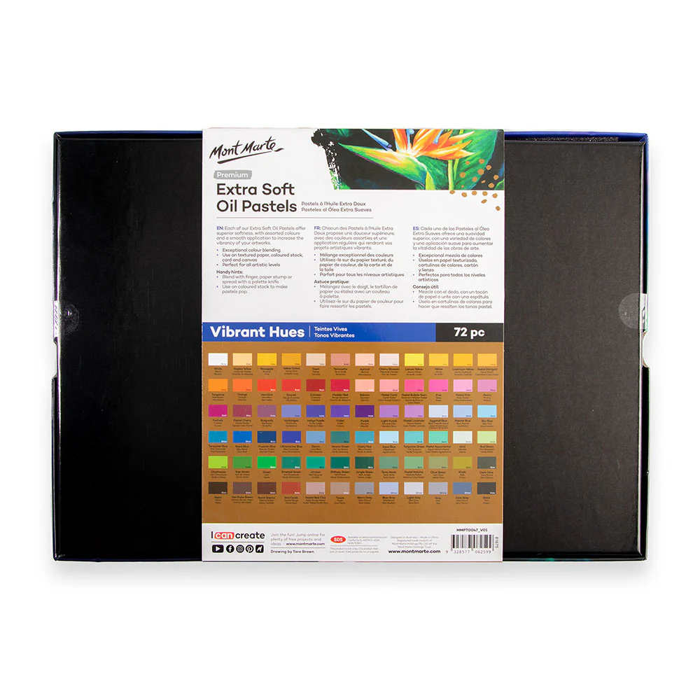 Extra Soft Oil Pastels Vibrant Hues Premium 72pc - Image 4