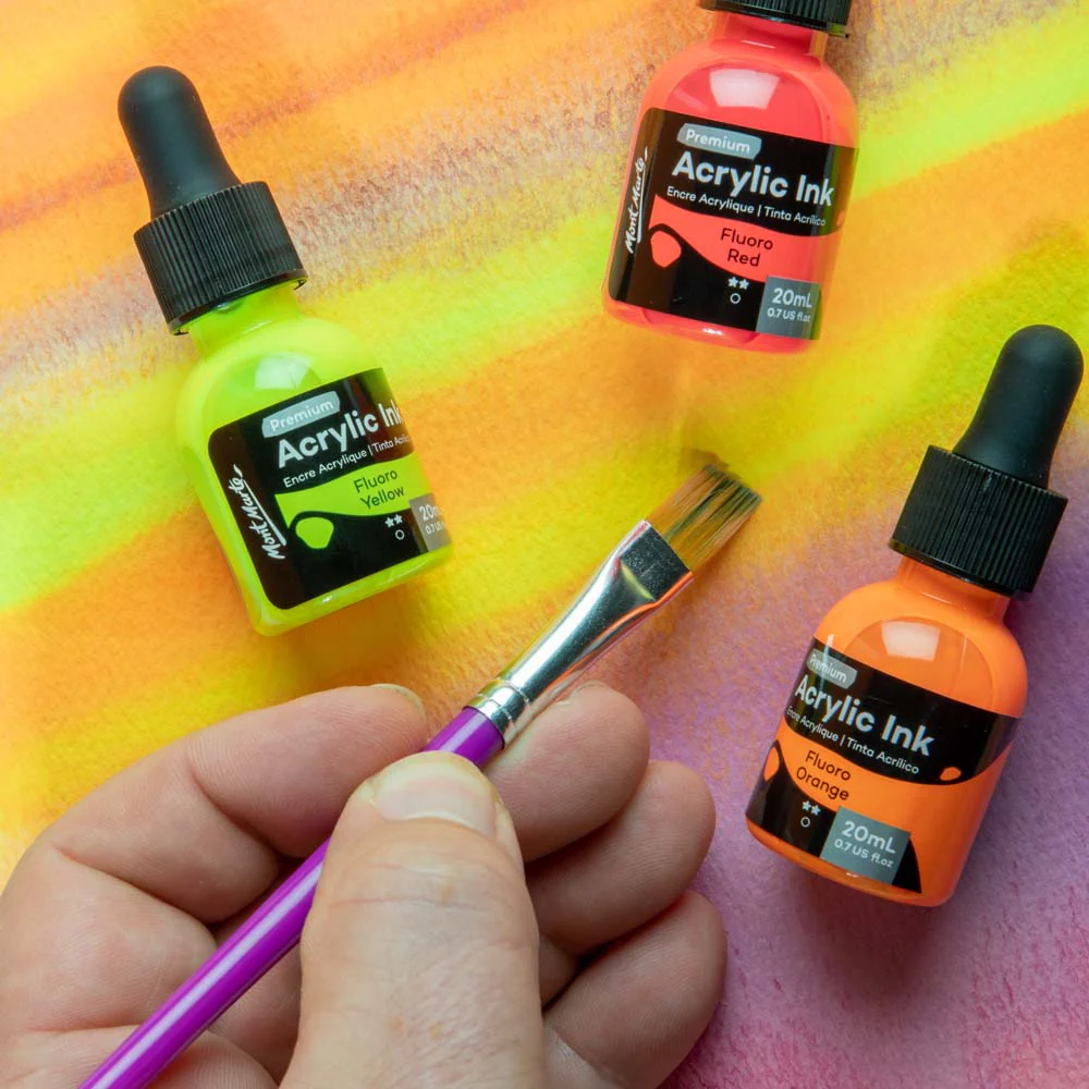 Fluoro Acrylic Ink Premium 6pc x 20ml - Image 6