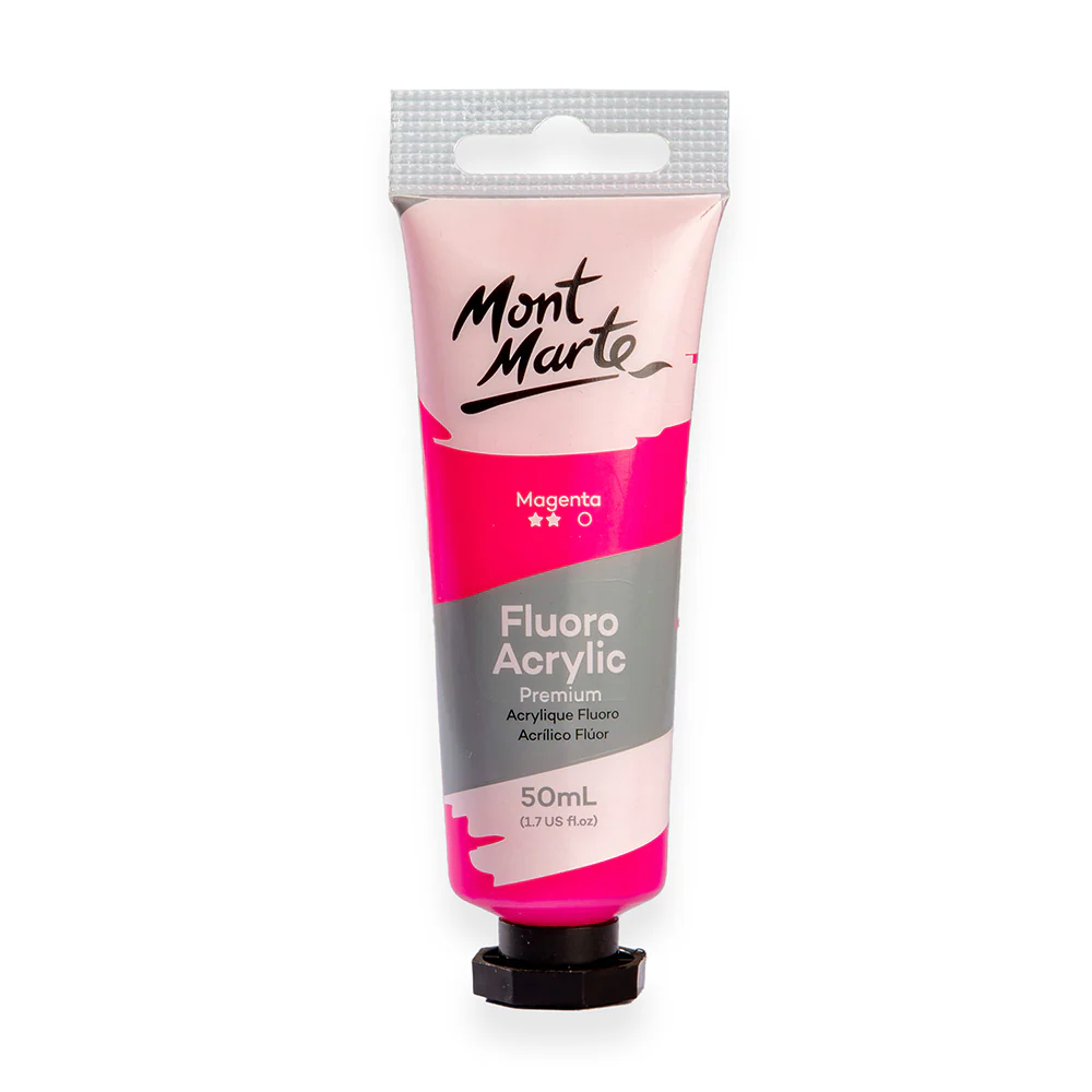 Fluoro Acrylic Paint Premium 50ml Tube - Magenta