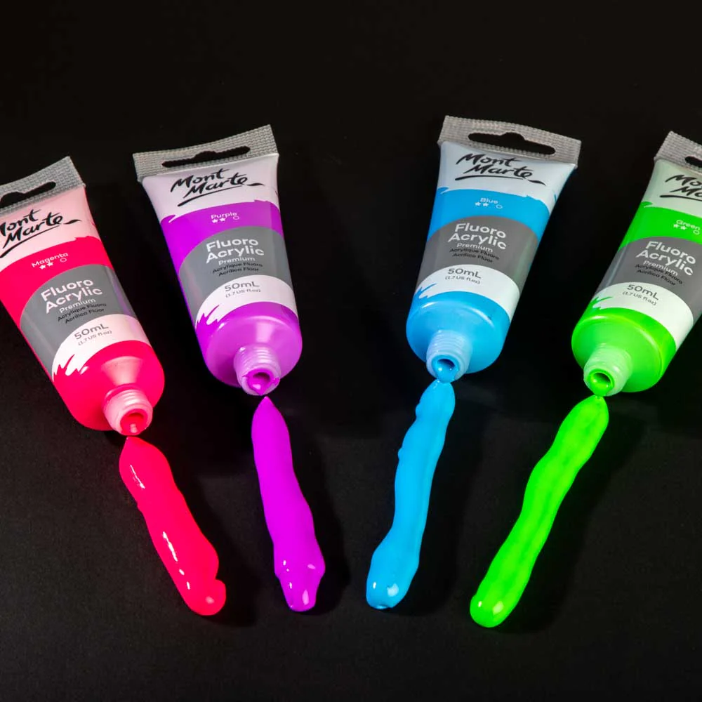 Fluoro Acrylic Paint Premium 50ml Tube - Magenta - Image 5