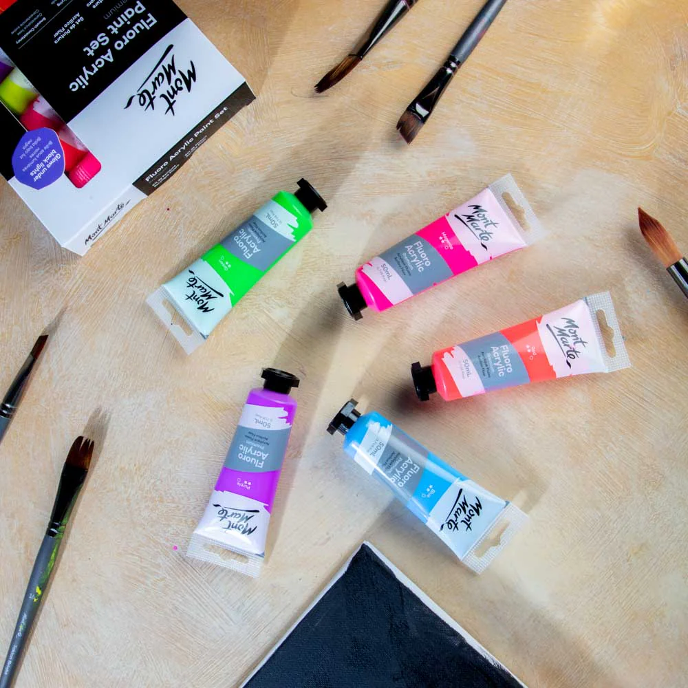 Fluoro Acrylic Paint Premium 50ml Tube - Magenta - Image 8
