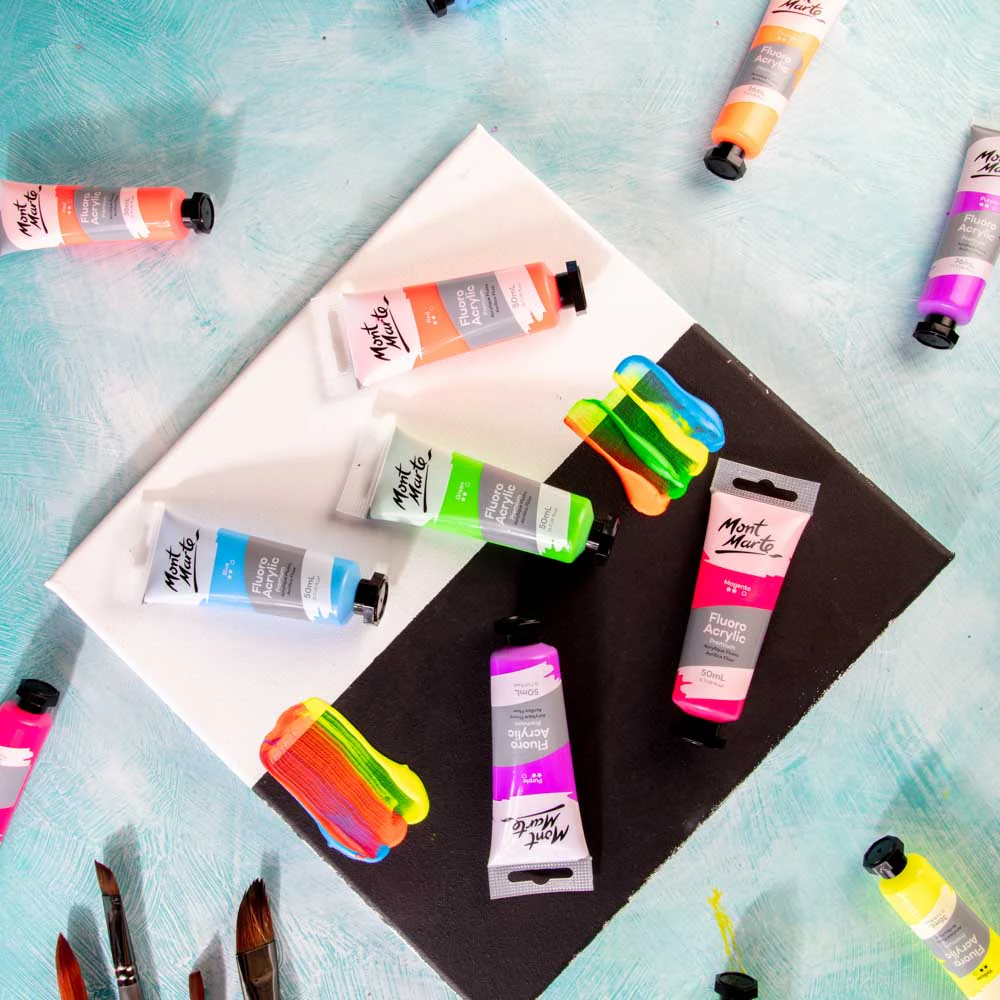 Fluoro Acrylic Paint Premium 50ml Tube - Magenta - Image 9