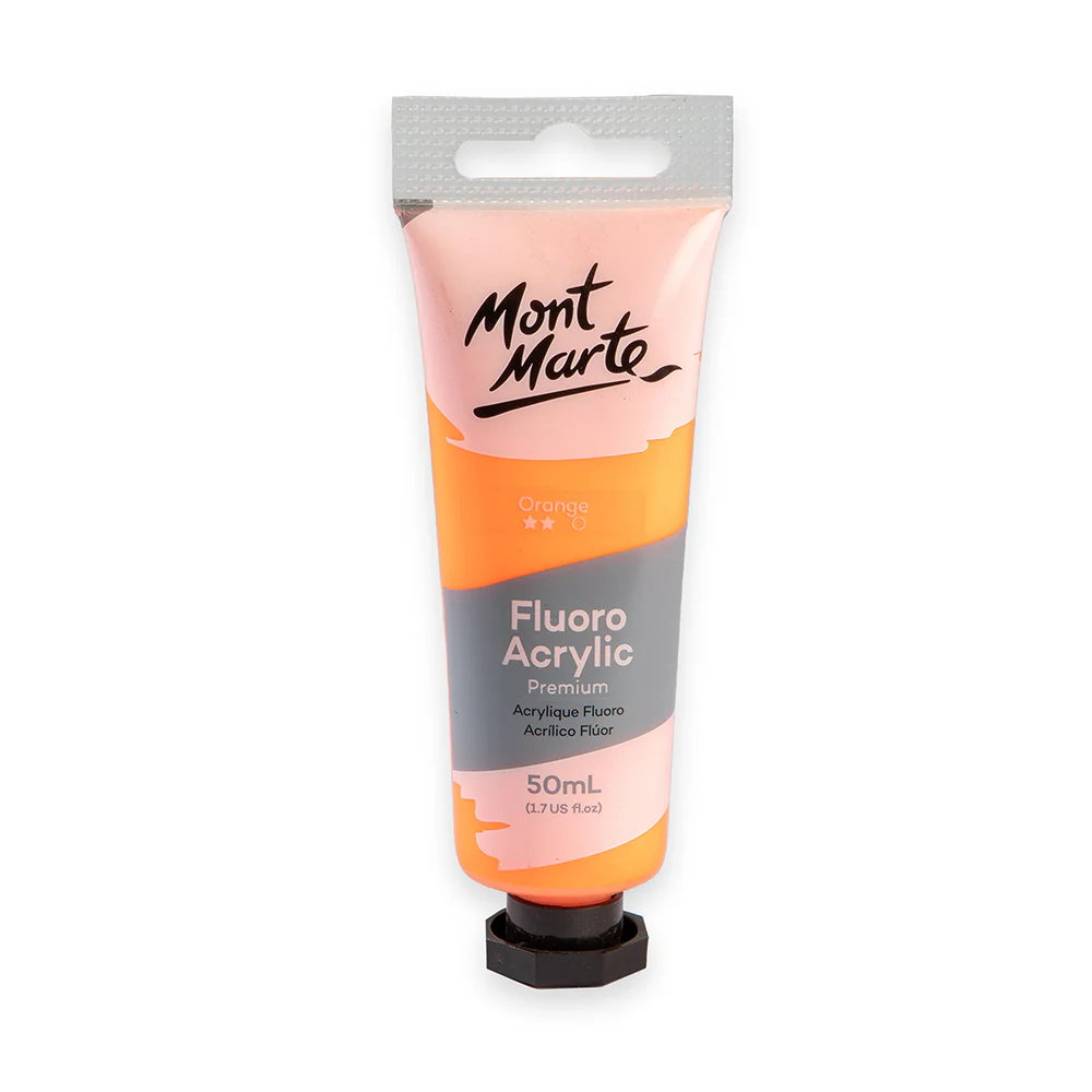 Fluoro Acrylic Paint Premium 50ml Tube - Orange