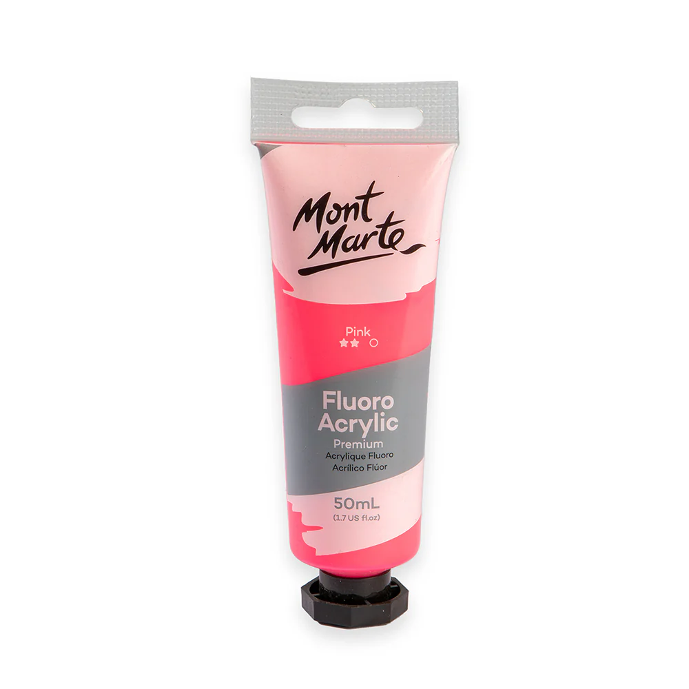 Fluoro Acrylic Paint Premium 50ml Tube - Pink