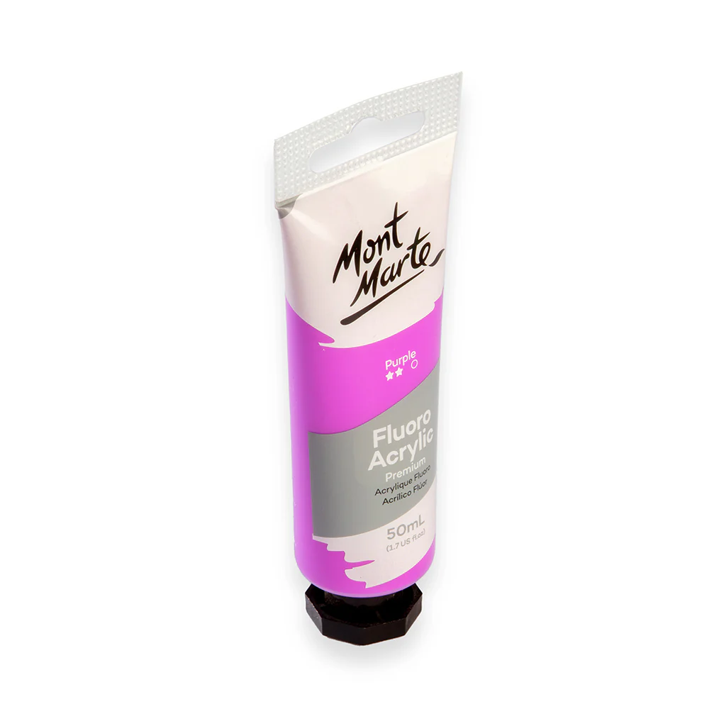 Fluoro Acrylic Paint Premium 50ml Tube - Purple - Image 2