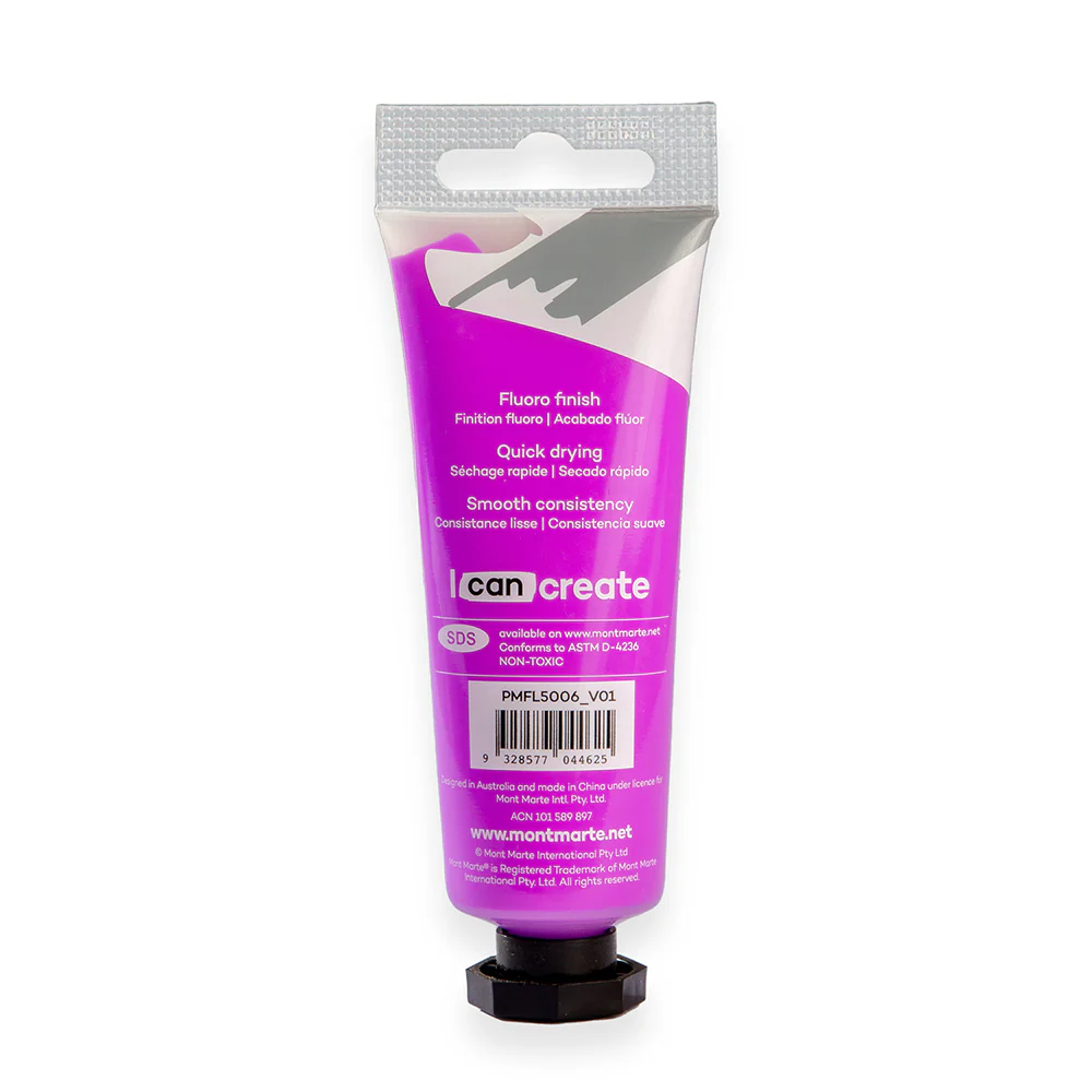 Fluoro Acrylic Paint Premium 50ml Tube - Purple - Image 3