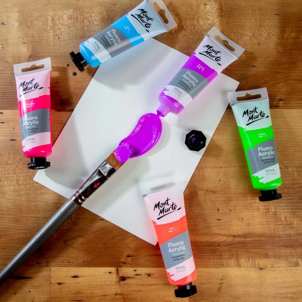 Fluoro Acrylic Paint Premium 50ml Tube - Purple - Image 4