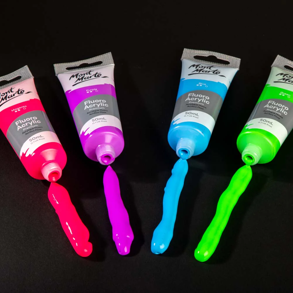 Fluoro Acrylic Paint Premium 50ml Tube - Purple - Image 5