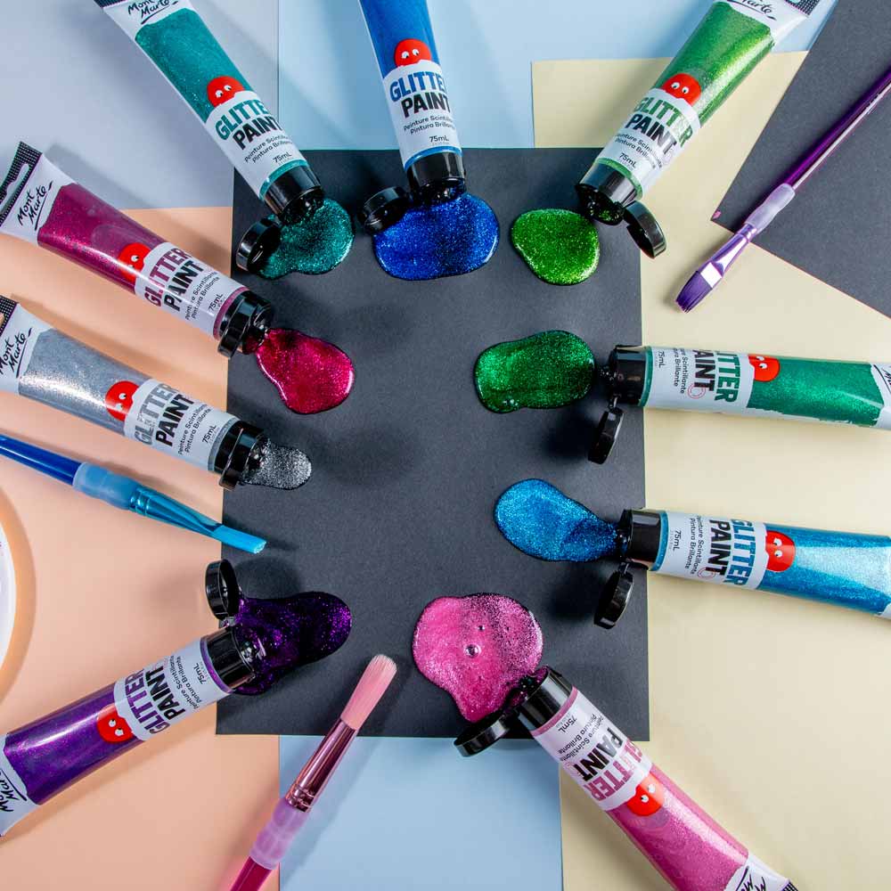 Glitter Paint 75ml - Light Blue - Image 8
