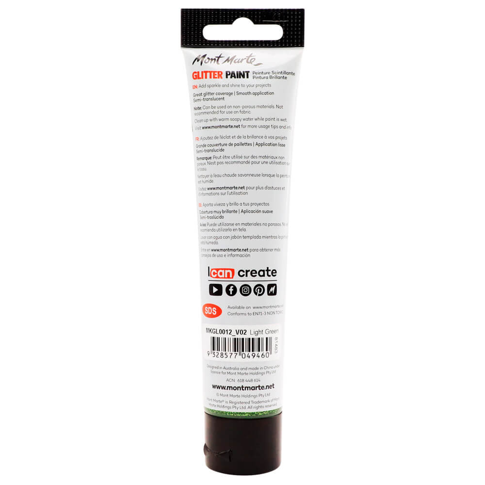 Glitter Paint 75ml - Light Green - Image 3