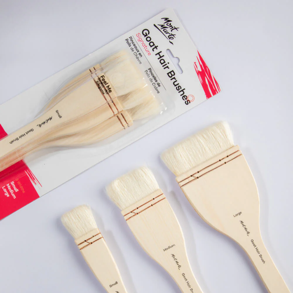 Goat Hair Brushes Set 3pc - Image 2
