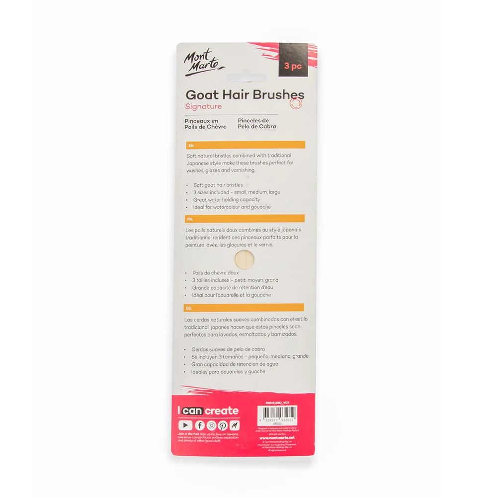 Goat Hair Brushes Set 3pc - Image 4
