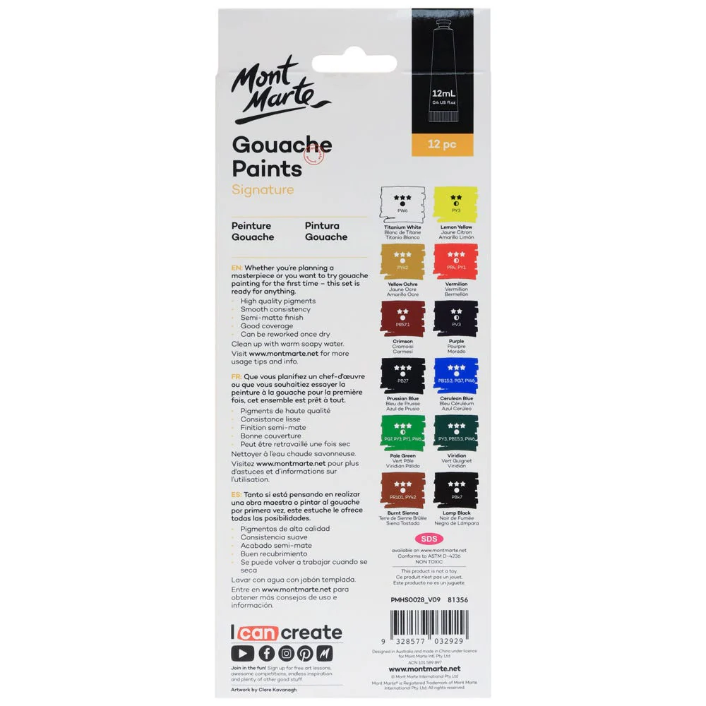 Gouache Paints Set Signature 12pc x 12ml - Image 2