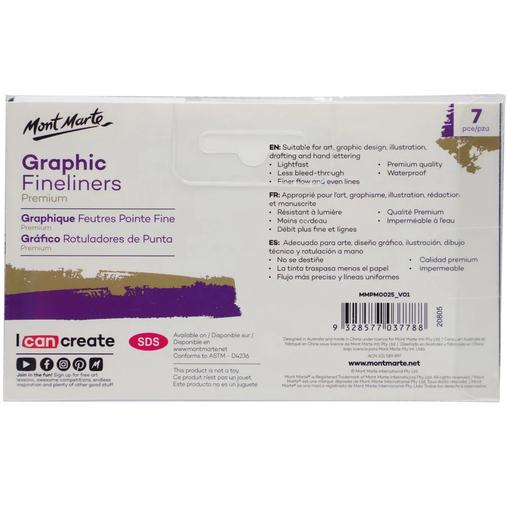 Graphic Fineliners Set Premium 7pc - Image 2