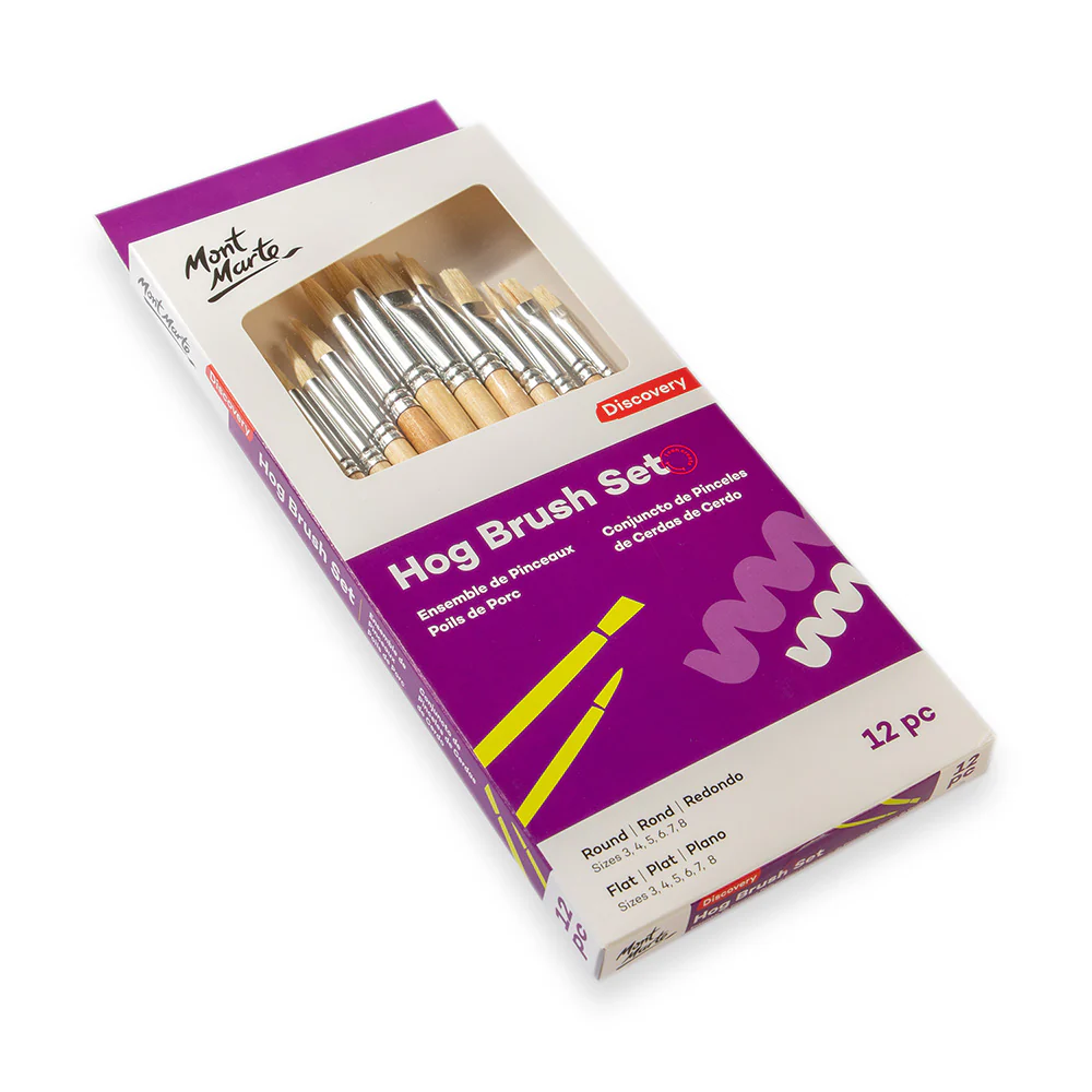 Hog Brush Set Round and Flat Discovery 12pc - Image 3