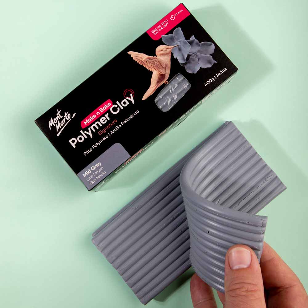 Make n Bake Polymer Clay Signature 400g - Mid Grey - Image 2