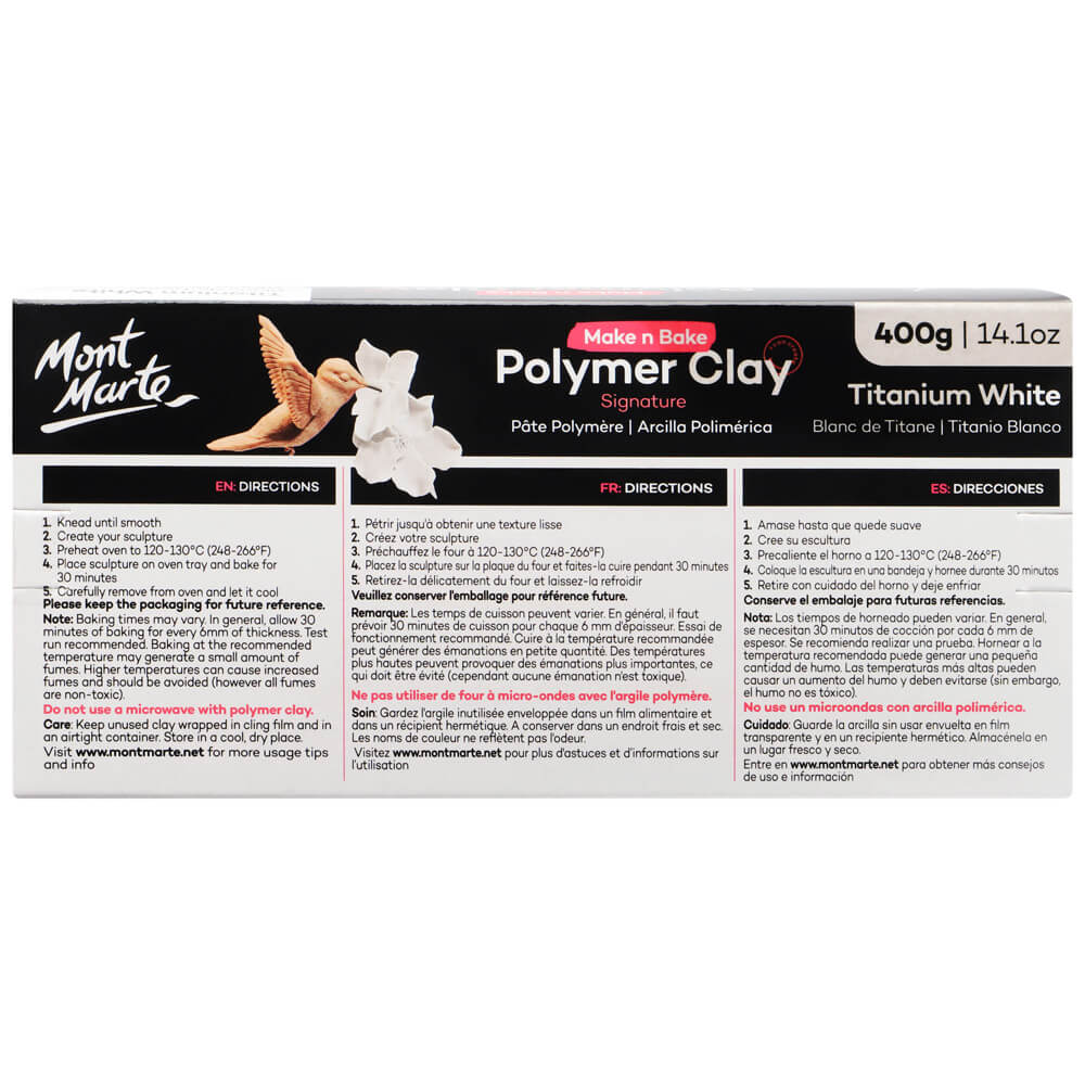 Make n Bake Polymer Clay Signature 400g - Titanium White - Image 2