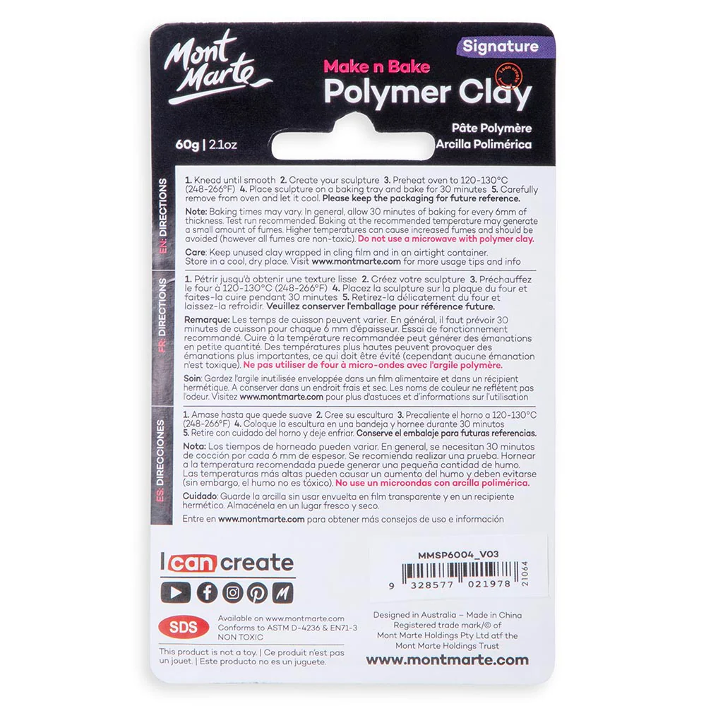 Make n Bake Polymer Clay Signature 60g - Dark Grey - Image 3