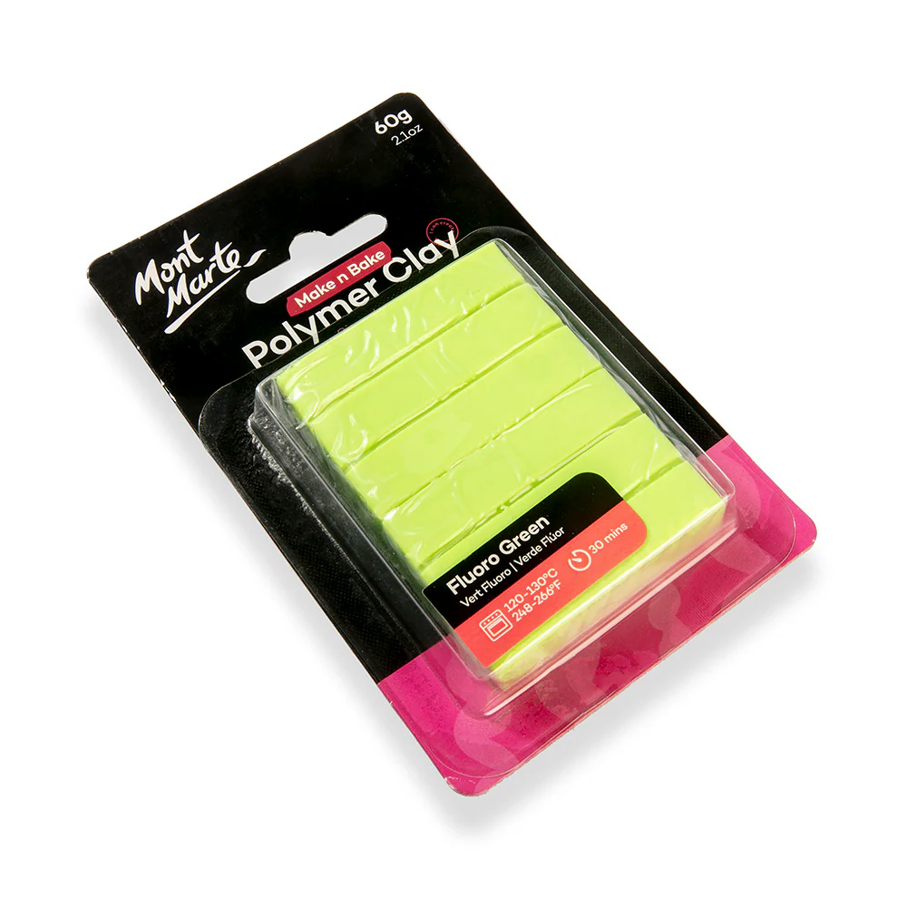 Make n Bake Polymer Clay Signature 60g - Fluoro Green - Image 3