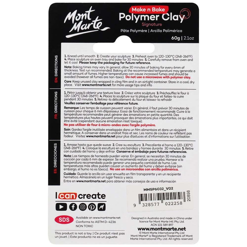 Make n Bake Polymer Clay Signature 60g - Mauve - Image 2