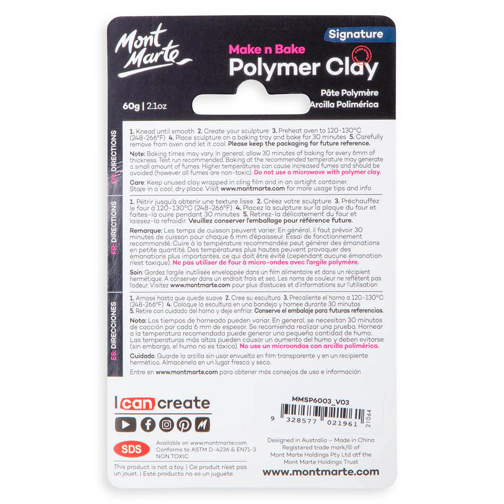Make n Bake Polymer Clay Signature 60g - Mid Grey - Image 3
