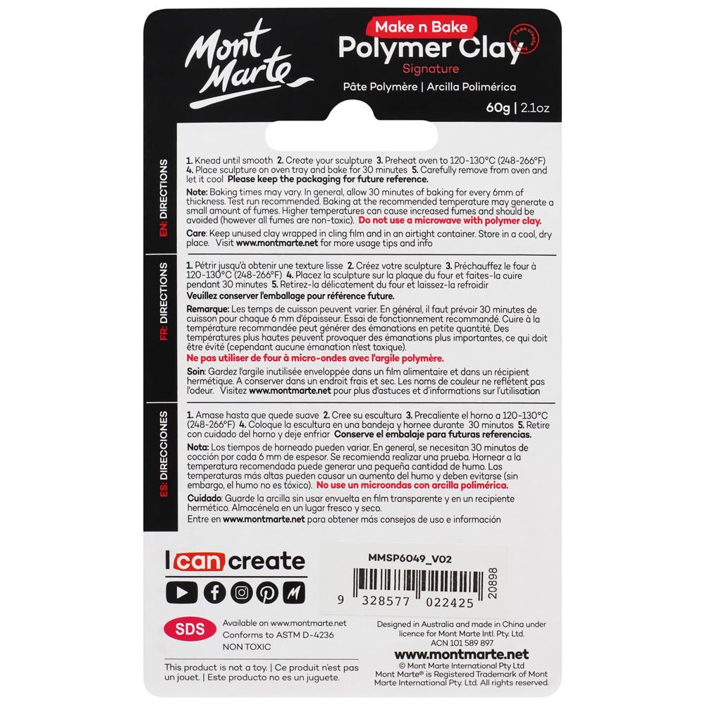 Make n Bake Polymer Clay Signature 60g - Rouge - Image 2