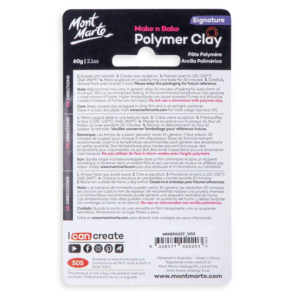 Make n Bake Polymer Clay Signature 60g - Sky Blue - Image 3