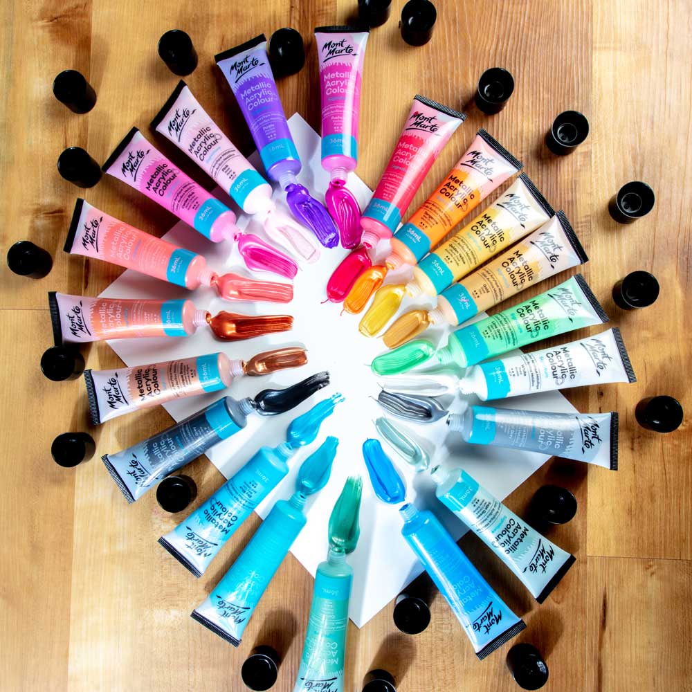 Metallic Acrylic Colour Paint Set Signature 24pc x 36ml - Image 7