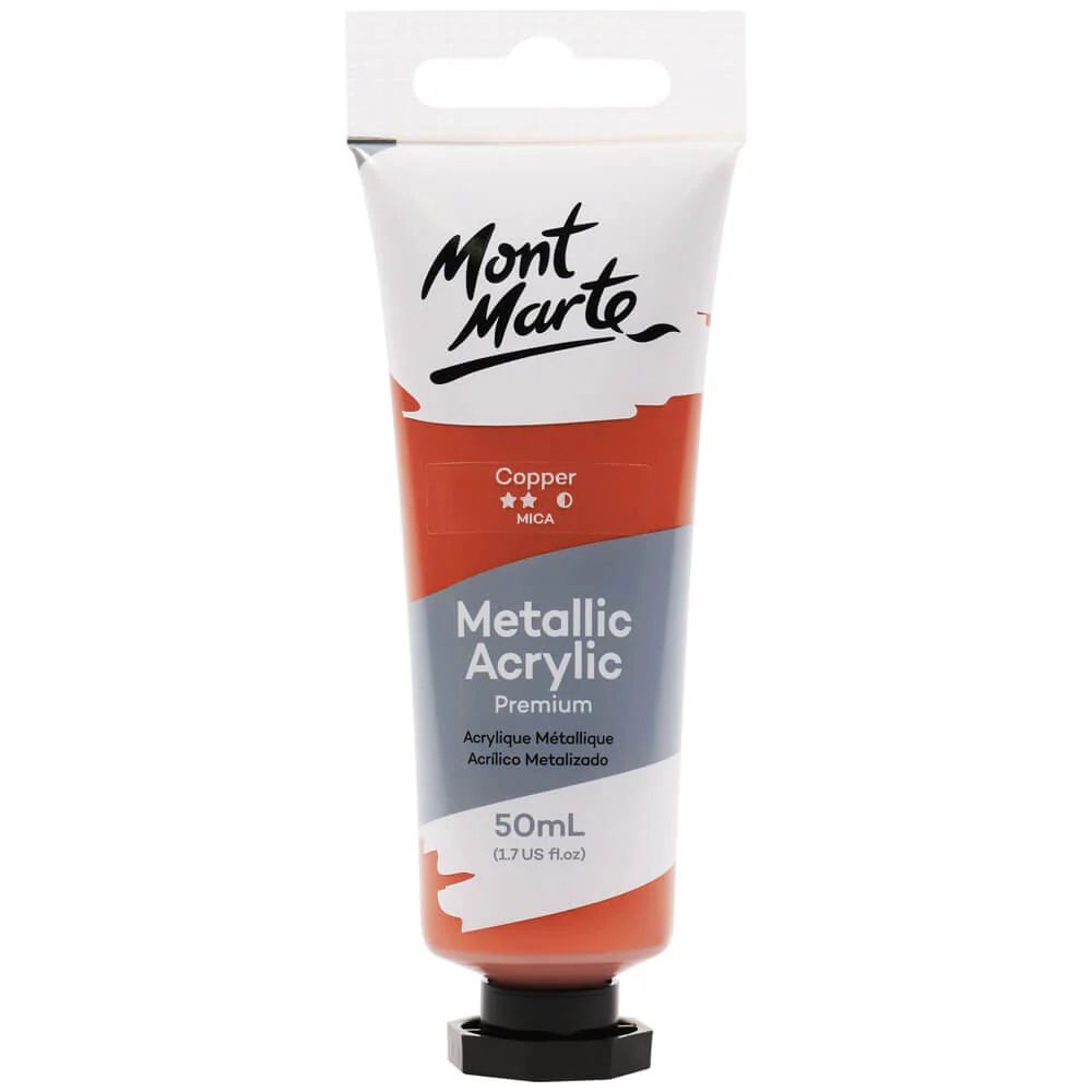 Metallic Acrylic Paint Premium 50ml Tube - Copper