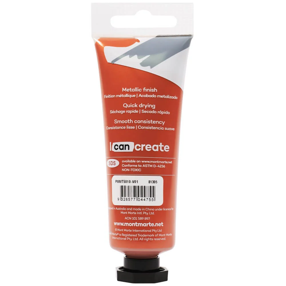 Metallic Acrylic Paint Premium 50ml Tube - Copper - Image 2