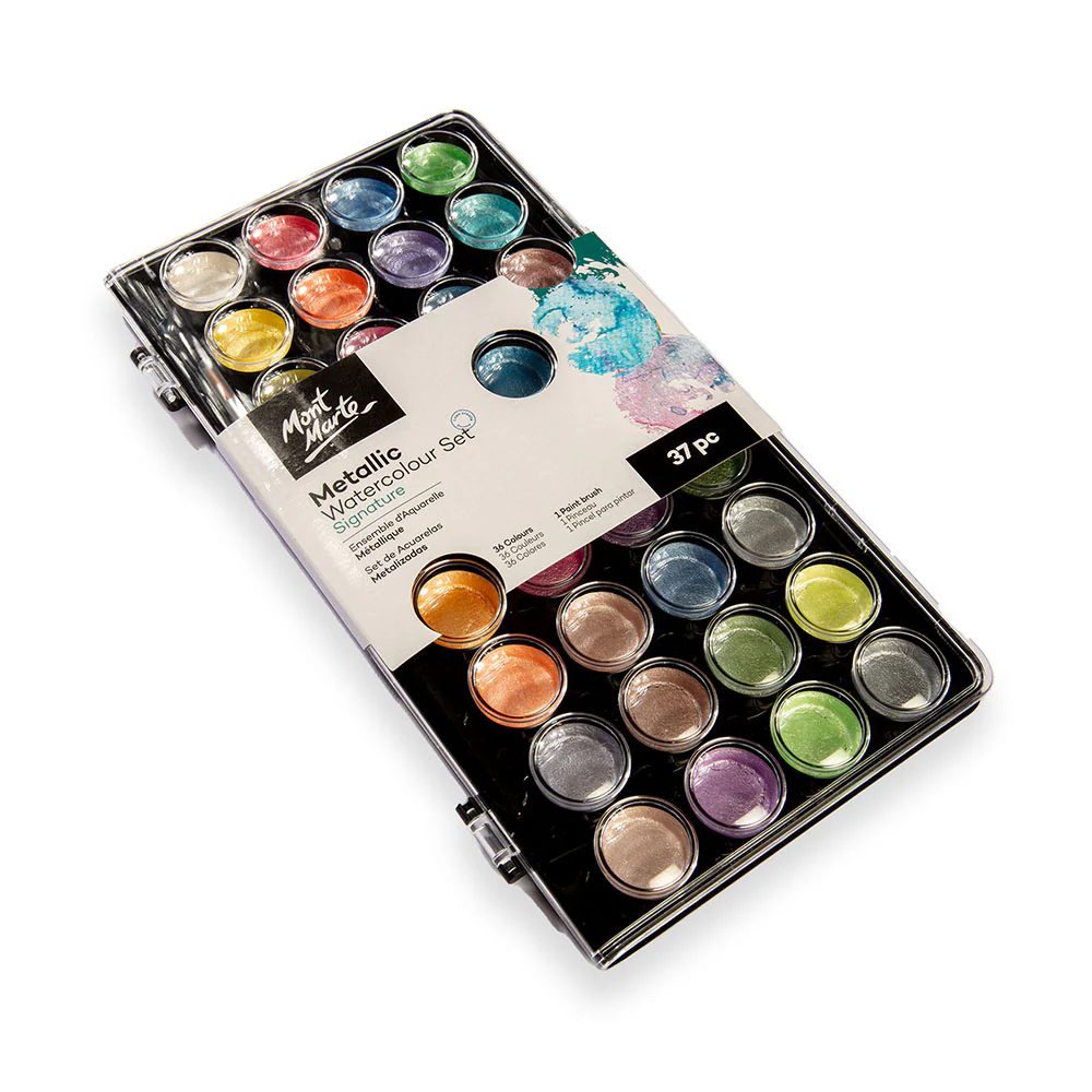 Metallic Watercolour Cake Set Signature 37pc - Image 3
