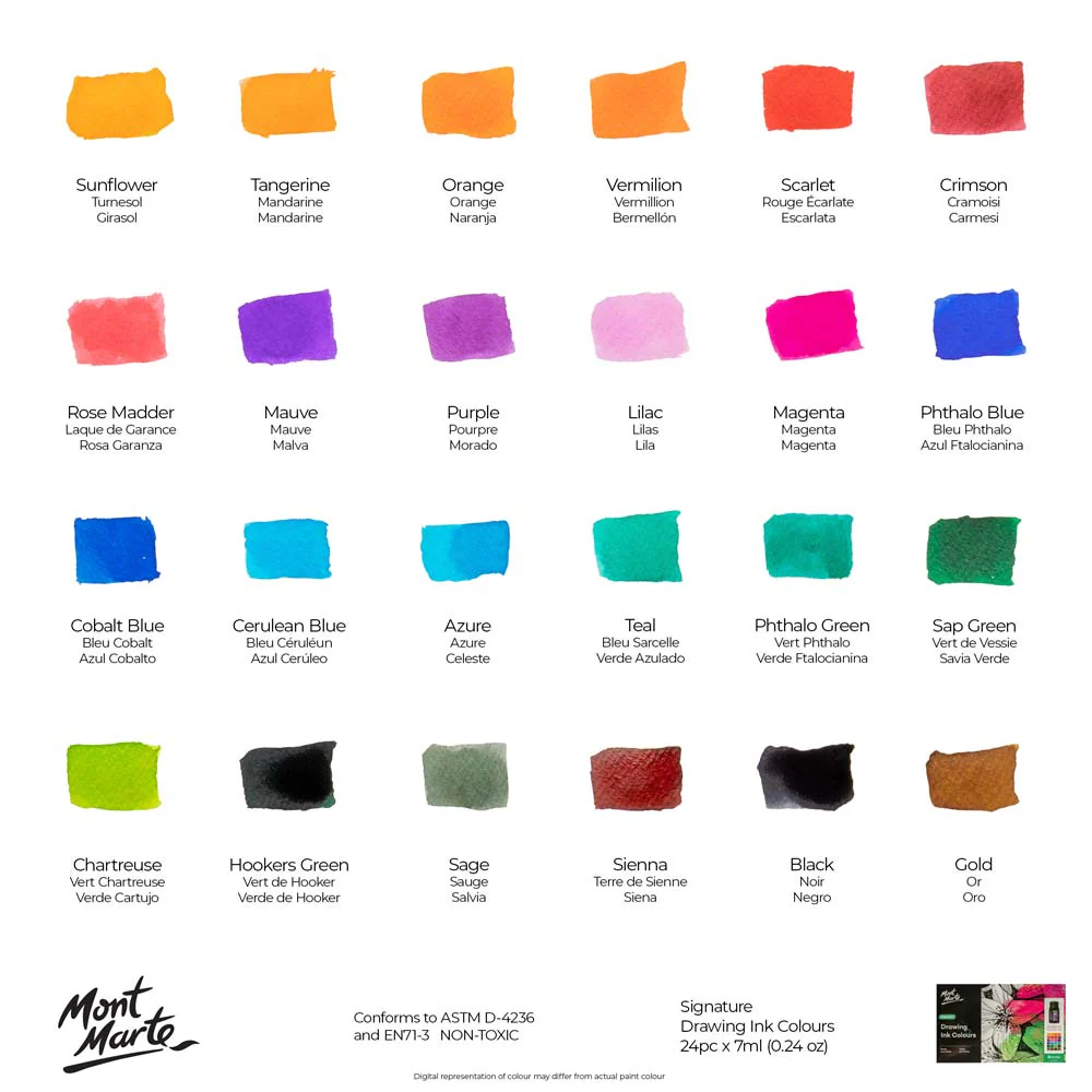 Drawing Ink Colours Signature 24pc x 7ml - Image 9