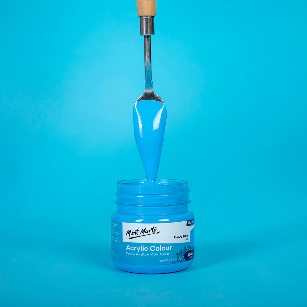 Acrylic Colour Paint Signature 100ml - Fluoro Blue - Image 2