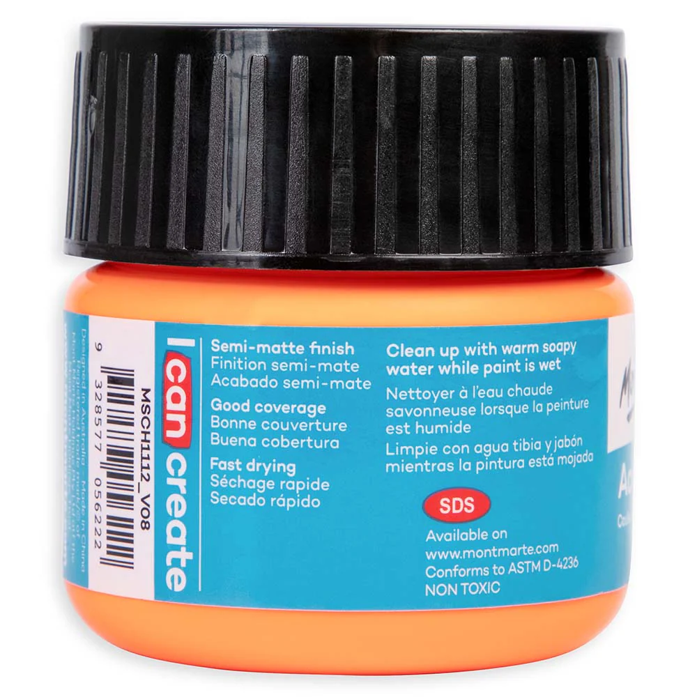 Acrylic Colour Paint Signature 100ml - Fluoro Orange - Image 3