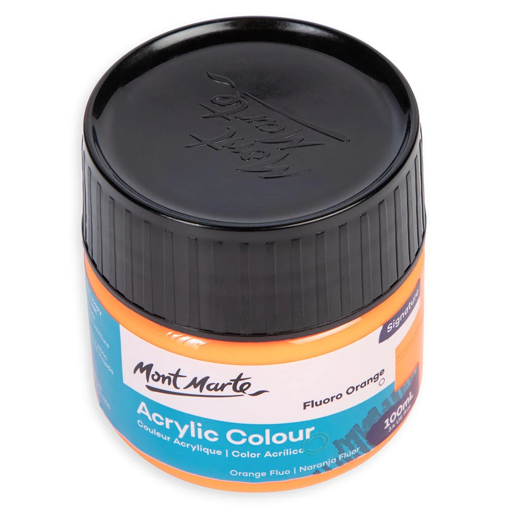 Acrylic Colour Paint Signature 100ml - Fluoro Orange - Image 4