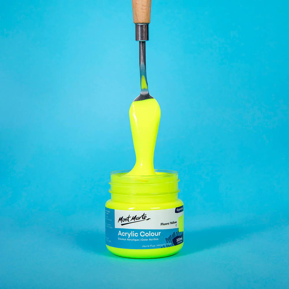 Acrylic Colour Paint Signature 100ml - Fluoro Yellow - Image 2